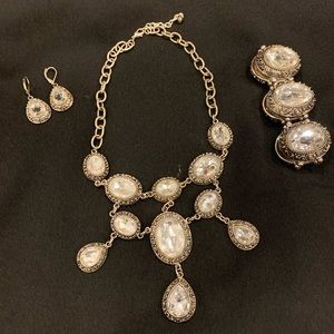 Teardrop Statement Necklace & Bracelet Set